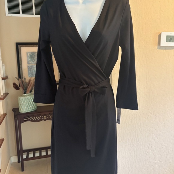 NWT Diane von Furstenberg Classic Julian Two Wrap Dress Jet Black Size 10 $285 - Picture 2 of 5